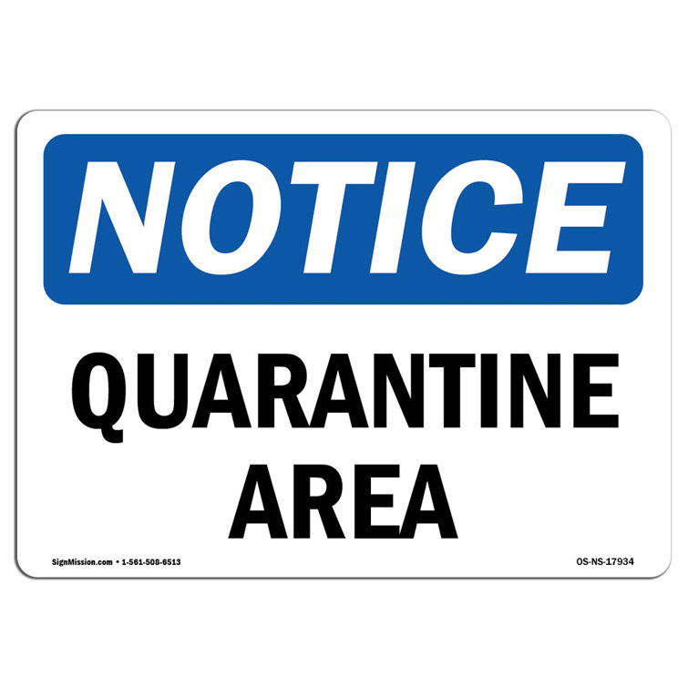 Quarantine signage online